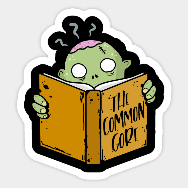 Funny Zombie Student with Common Core Book Sticker by cottoncanvas